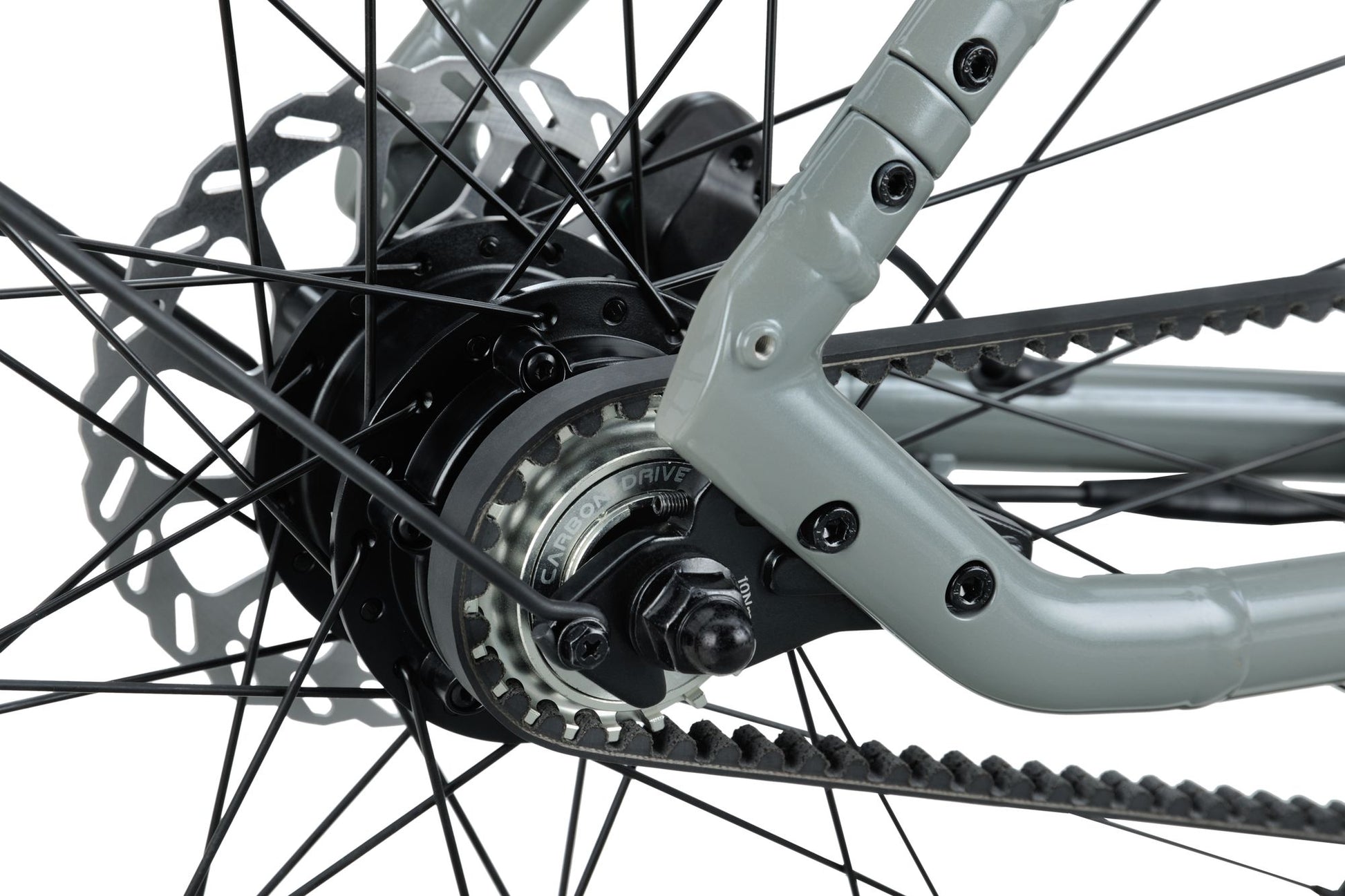 Raleigh ONE grey rear hub motor belt drive2