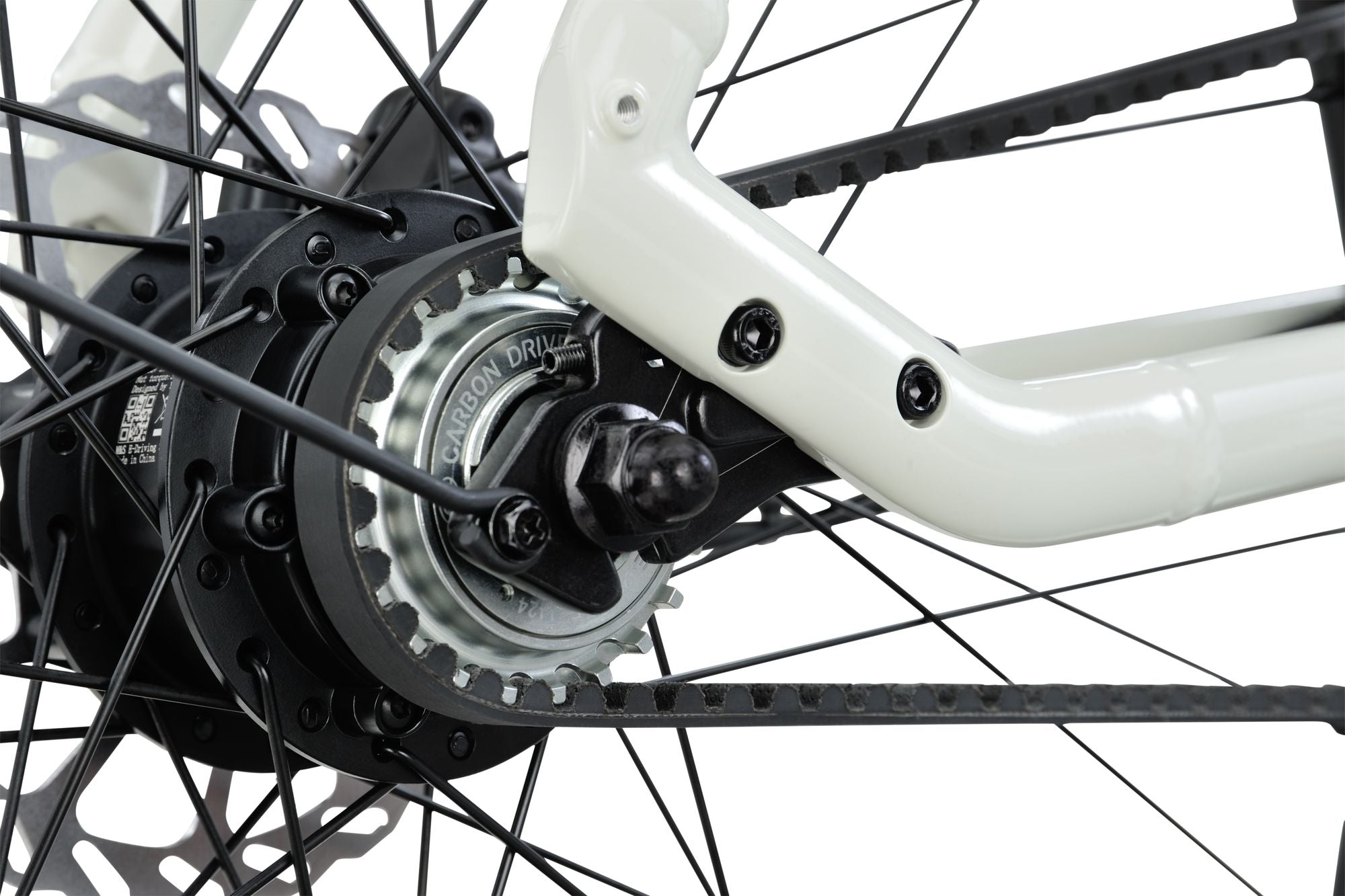 Raleigh ONE white rear belt drive2